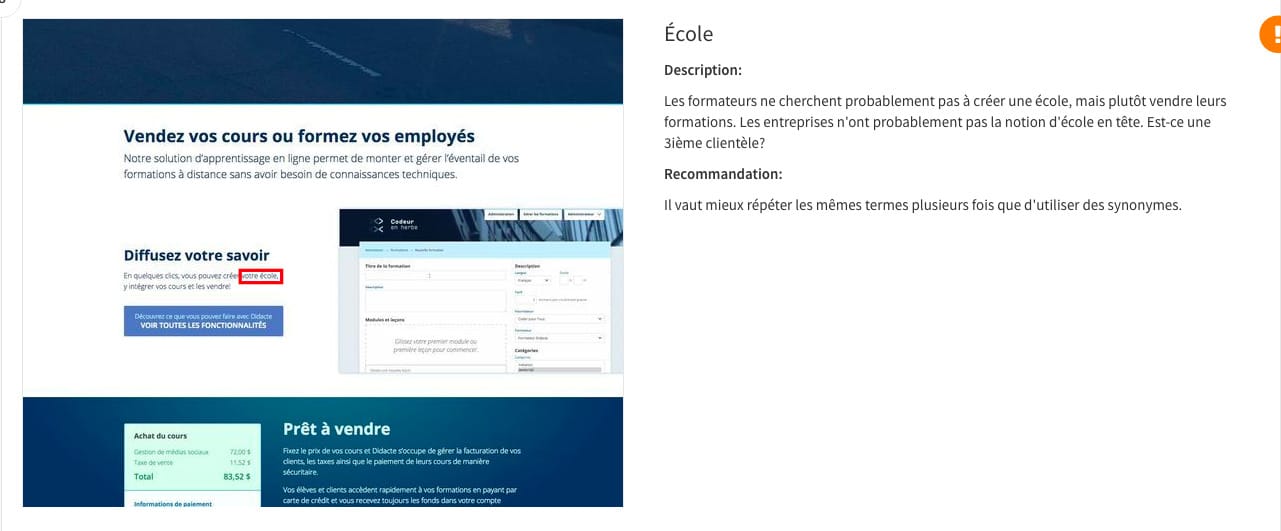 Exemple d’audit UX rapide : Didacte