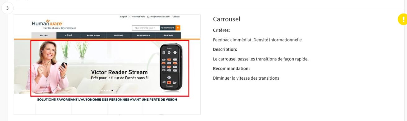 Exemple d’audit UX rapide : Humanware