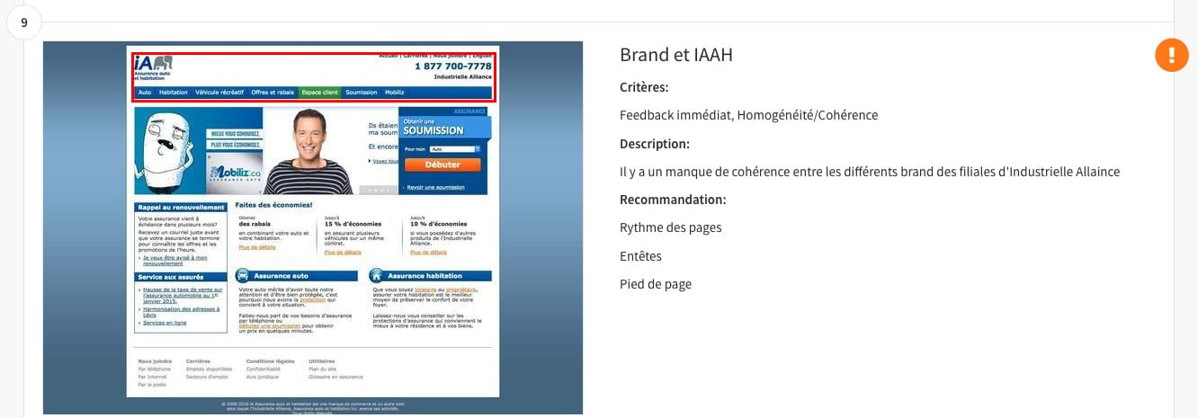 Exemple d’audit UX rapide : iA Groupe Financier