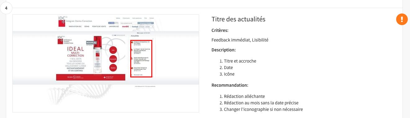 Exemple d’audit UX rapide : IDC