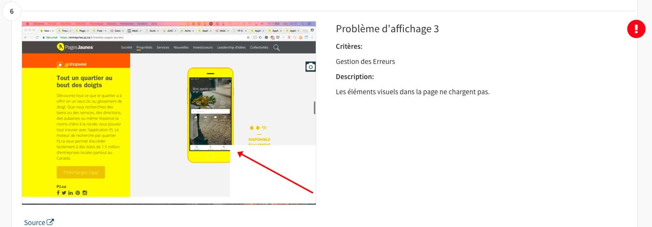 Exemple d’audit UX rapide : Pages Jaunes Canada