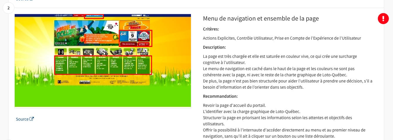 Exemple d’évaluation UX rapide : Loto Québec